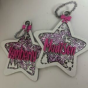 Glittery Star Ornaments with Pink Accents